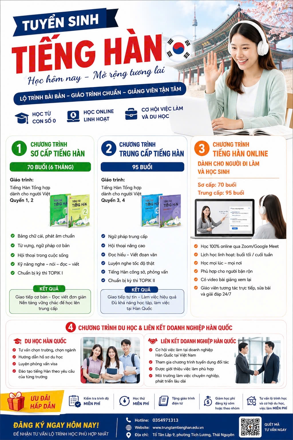 TUYỂN SINH CÁC KHÓA HỌC TIẾNG HÀN